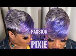 Passion Purple Rage Pixie Quickweave Tutorial Youtube Short Quick Weave Hairstyles Quick Weave Hairstyles Short Purple Hair