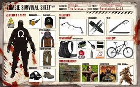 A Zombie Survival Chart Zombie Apocalypse Team Zombie