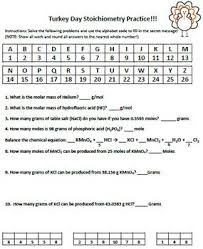 Thanksgiving Or Easter Stoichiometry Practice Worksheet Practices Worksheets Worksheets Happy Turkey Day