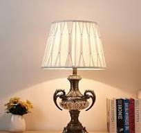 Chinese Desk Lamp Resin Table Lamp Fabric Lamp Cover ...