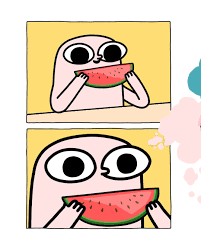 Bean And The Watermelon Seed Swipe To Read Cute Cartoon Wallpapers Funny Iphone Wallpaper Watermelon Seeds
