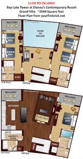 Floor Plan Grand Villa Bay Lake Tower From Yourfirstvisit Net Jpg 1500 2869 Bay Lake Tower Disney Contemporary Resort Bay Lake Tower Disney