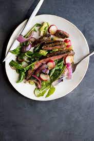 Nyt Cooking In This Summery Beef Salad Pieces Of Grilled Marinated Flank Steak And Charred Red Onions Are Tossed Wit Grilled Steak Salad Steak Salad Recipes