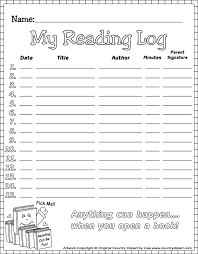 summer reading log reading homework reading log printable