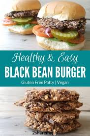 Easy Black Bean Mushroom Burger Vegan Gluten Free Recipe Vegan Mushroom Burger Veggie Burgers Recipe Black Bean Burger Recipe