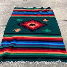 Unisex mexican poncho blanket cobija reversible. Bedding Colorful Mexican Style Woven Aztec Blanket Poshmark