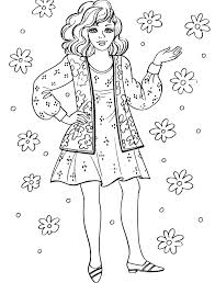 Cette page de coloriage est spécialement dédiée aux filles. Coloriage Jolie Fille A Imprimer