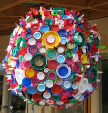 Plastic Lid Sphere Recyclart Bottle Top Art Recycled Art Projects Recycled Art
