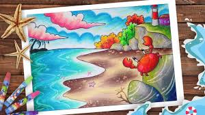 Sangat cocok untuk wallpaper dan sebagai referensi tempat wisata alam terbaik. Cara Mewarnai Pemandangan Pantai Yang Cantik Dengan Gradasi Crayon Oil Pastel Youtube