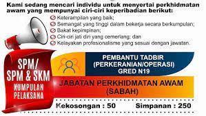 Skim perkhidmatan pembantu tadbir (perkeranian/operasi) jawatan pembantu tadbir (perkeranian/operasi) gred n19 kementerian kementerian pendidikan malaysia kumpulan perkhidmatan pelaksana klasifikasi perkhidmatan perkhidmatan pentadbiran dan sokongan jadual gaji peringkat gaji minimum (rm sebulan) gaji maksimum (rm sebulan) kadar kenaikan gaji tahunan Jawatan Kosong Pembantu Tadbir Perkeranian Operasi Gred N19 Inspirasi Kami