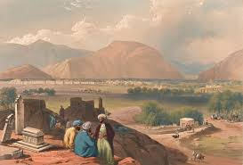 Two 180 year old drawings of Kabul, Afghanistan by British artist James Atkinson from 1839. Kabul has for centuries been favoured by rulers for its strategic location, great climate and trade networks.