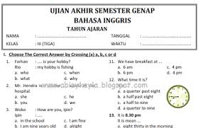 Soal pts/uts bahasa inggris kelas v semester 2 kurikulum 2013 tahun 2020. Kumpulan Soal Ukk Pat Bahasa Inggris Sd Mi Semester 2 Archive Blognya Abiey Kayla