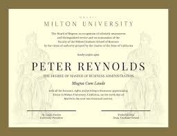 Diploma Certificates University Certificate Masters In Business Administration Certificate Maker