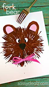 Kids Craft Ideas Using A Fork Crafty Morning Bear Crafts Teddy Bear Crafts Preschool Art