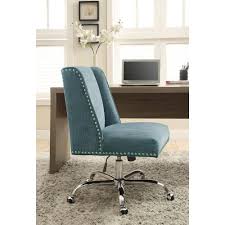 Linon Home Decor Draper Aqua Polyester Office Chair 178404aqua01u The Home Depot Linon Home Decor Home Decor Office Chair