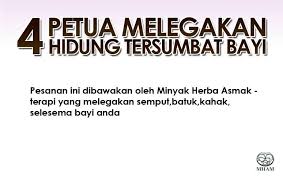 Memasang alat pelembap udara atau humidifier menjadi salah satu cara mengatasi hidung tersumbat, yang. Minyak Herba Asmak Cod Kl Tips Dan Petua Melegakan Hidung Tersumbat Bayi Anda