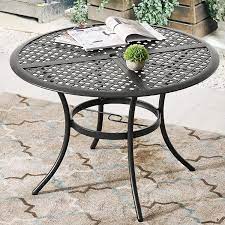 Ready to complete the patio garden, porch, or sunroom, our collection of outdoor furniture includes chairs, dining sets, garden tables, garden chairs, and more. Buy Romayard 42 Inch Outdoor Dining Table Round Patio Bistro Table Powder Coated Steel Frame Top Patio Dining Table Outdoor Furniture Garden Table With 2 1 Umbrella Hole Black Online In Indonesia B0828dsfvj