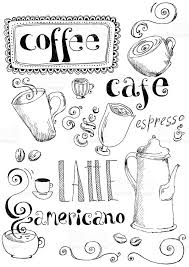Hand Drawn Coffee Doodles Coffee Doodle Doodle Art Letters Doodles
