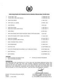 Pejabat setiausaha kerajaan negeri perlis. Hari Kelepasan Am Laman Web Rasmi Kerajaan Negeri Perlis
