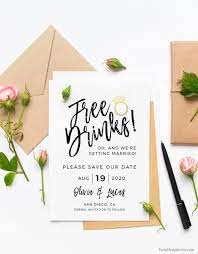 Free Drinks Save The Date Cards Editable Wedding Template Etsy Funny Wedding Invitations Save The Date Invitations Save The Date Wording
