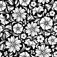 Green, small fresh green flowers border texture. White Seamless Floral Pattern On Black Vector Illustration Royalty Free Cliparts Vectors And Stock Illustration Image 25997309