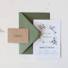 Faire Part Vegetal Champetre Chic Modern Wedding Invitation Faire Part Mariage Faire Part Mariage Kraft Idee Faire Part Mariage