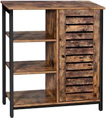 Just because there are bookshelves in the living room doesn't mean they must be. Amazon Com Vasagle Lowell Storage Cabinet Cupboard Multipurpose Cabinet 3 Open Shelves And Closed Compartments For Kitchen Living Room Bedroom Industrial Rustic Brown And Black Ulsc74bx Furniture Decor