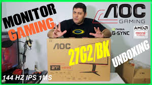 O aoc hero g2460pf permitirá o uso da tecnologia amd freesync em pcs com placas de vídeo compatíveis. Unboxing Monitor Gamer Hero Aoc 27g2 Bk 144hz 1ms Ips Freesync E Gsync Youtube