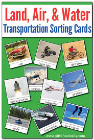 sorting land air and water transportation modes