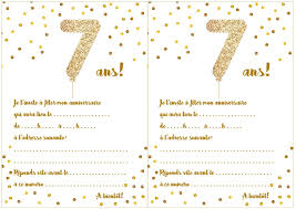 Classique ou humoristique , le ton va tout de suite indiquer à vos invités s'ils doivent ajouter une bonne dose d'humour à vos cadeaux, ou au contraire amener leur plus beau costume au pressing pour une soirée chic et choc. Carte D Invitation D Anniversaire 7 Ans