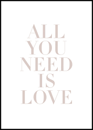 Check spelling or type a new query. All You Need Is Love Poster Typografie Poster Posterstore De