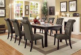 Icelandic sheepskin chair pad options. Cm3324bk T 84 3564gy 7 Pc Sania Ii Antique Black Finish Wood Dining Table Set With Gray Padded Chairs Dining Table Chair Pads Table