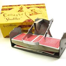 * after all cards are evenly distributed and stacked, place each weight on top of the stacked cards. Vintage Card Shuffler The Kingsbridge Canasta Model Vintage Cards Cards Super Gifts