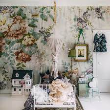 Vintage floral wallpaper self adhesive contact paper shelves drawer shelf liner. Vintage Girls Room With Canopy And Floral Wallpaper Vintage Girls Rooms Vintage Kids Room Girl Room