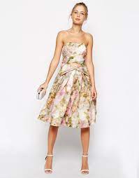 When shopping for fall wedding guest dresses, it's important to be mindful of your budget. Wedding Guest Fashion 20 Fab Florals Buys Dresses Bandeau Dress White Bandeau Dress