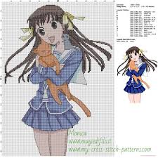 Tohru Fruits Baskets Cross Stitch Pattern Free Cross Stitch Patterns Simple Unique Alp Geeky Cross Stitch Cross Stitch Patterns Cross Stitch Patterns Free