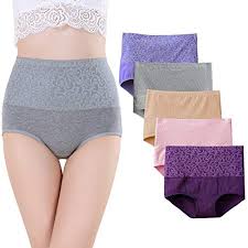 Womens High Waist Panties Tummy Control Briefs Cotton Underwear No Muffin Top M