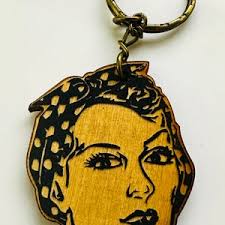 Rosie the Riveter We Can Do It Oval Metal Keychain