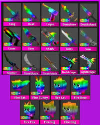 Aug 15, 2021 · mm2 valid & active codes. Roblox Murder Mystery 2 Mm2 All Chroma Knives Guns And Pets Ebay