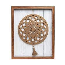 16 X20 Framed Mandala Hanging Wall Art Woodgrain Target Hanging Wall Art Rustic Wood Wall Art Ocean Wall Decor