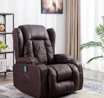 Amazon.com: Silla reclinable de poliuretano marrón, sofá ...