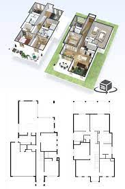 Find 2, 3 & 4 bathroom designs, modern open layouts w/basement, garage & more! Small House 3d 4 Bedroom 2 Story House Plans House Storey