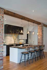 22 Brick Wall Kitchen For An Eco Friendly Impression Kitcheninteriordesign Arredamento Sala E Cucina Arredo Interni Cucina Design Cucine