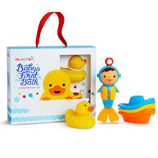 Simply place the duck in the tub, then lift up to check the blue disc on the bottom. Baby S First Bath Infant Gift Set Munchkin