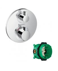 Hansgrohe 10900181 starck shower column rough valve only. Hansgrohe Ecostat S Thermostatic Mixer With S O Diverter And Ibox
