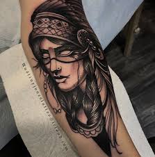 Tattoo By Austin Jones At Painted Temple Tattoo And Art Gallery In Slc Neo Traditional Tattoo Black And Grey Headdress Tattoo Traditional Tattoo Black And Grey
