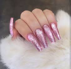 Shop with afterpay on eligible items. Long Pink Glitter Stiletto Nails Pink Glitter Nails Prom Nails Pink Acrylic Nails