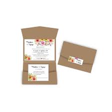 Le kraft apportera également l'esprit naturel qu'il faut pour un mariage champêtre. Faire Part Mariage Pochette Invitation Kraft Brun Decor Libety Amalgame Imprimeur Graveur