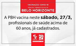 De agora em diante, poderão ser imunizados os adultos na faixa etária de 44 a 42 anos. Conselho Regional De Farmacia Mg