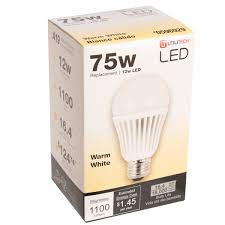 Utilitech Led Light Bulb 12 Watt 75 Watt Equivalent A19 Plastic Light Bulb Warm White 1100 Lumens Led Non Dimmable Standard Base Light Bulb Walmart Com Walmart Com